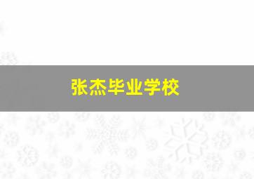 张杰毕业学校