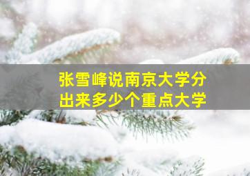 张雪峰说南京大学分出来多少个重点大学