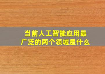 当前人工智能应用最广泛的两个领域是什么