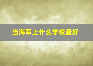 当海军上什么学校最好