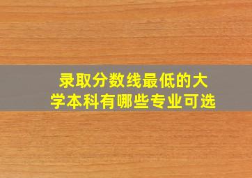 录取分数线最低的大学本科有哪些专业可选