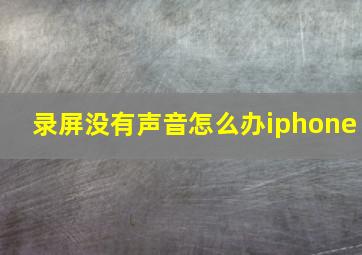 录屏没有声音怎么办iphone