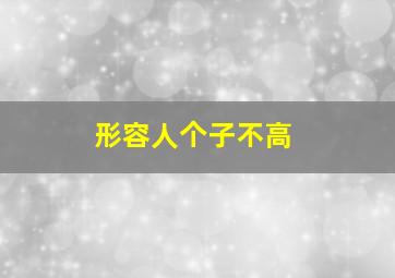 形容人个子不高