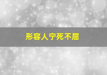 形容人宁死不屈