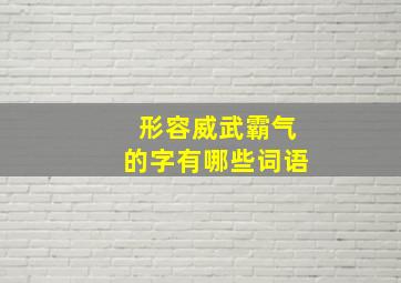 形容威武霸气的字有哪些词语