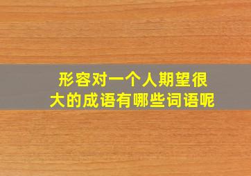 形容对一个人期望很大的成语有哪些词语呢