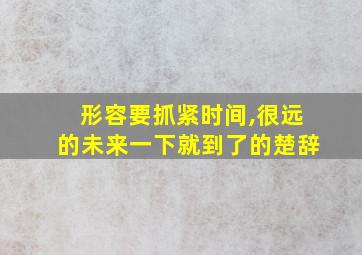 形容要抓紧时间,很远的未来一下就到了的楚辞