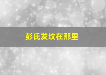 彭氏发坟在那里