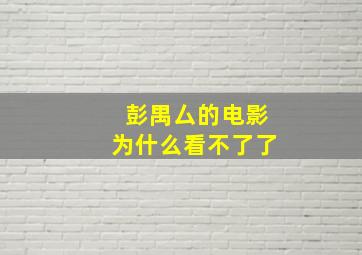 彭禺厶的电影为什么看不了了