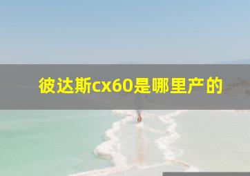 彼达斯cx60是哪里产的