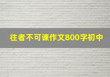 往者不可谏作文800字初中