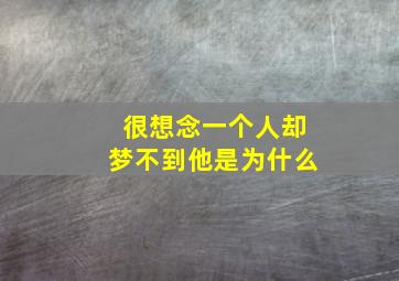 很想念一个人却梦不到他是为什么