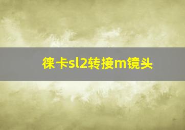 徕卡sl2转接m镜头