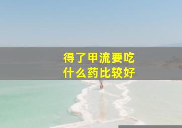 得了甲流要吃什么药比较好