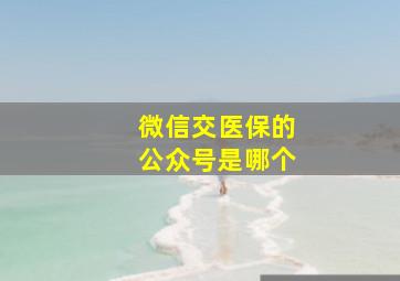 微信交医保的公众号是哪个