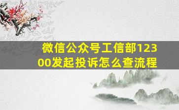 微信公众号工信部12300发起投诉怎么查流程