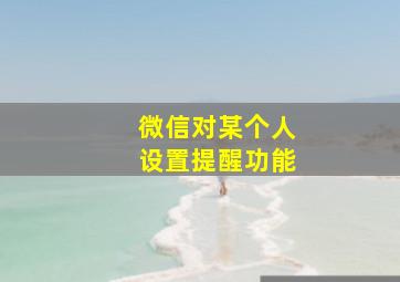 微信对某个人设置提醒功能