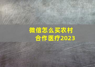 微信怎么买农村合作医疗2023