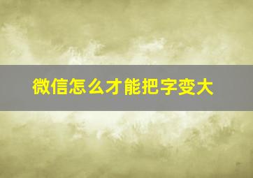 微信怎么才能把字变大