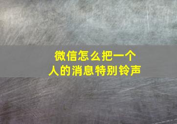 微信怎么把一个人的消息特别铃声