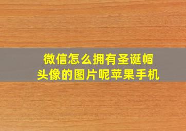 微信怎么拥有圣诞帽头像的图片呢苹果手机