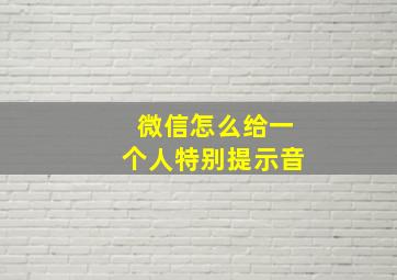 微信怎么给一个人特别提示音