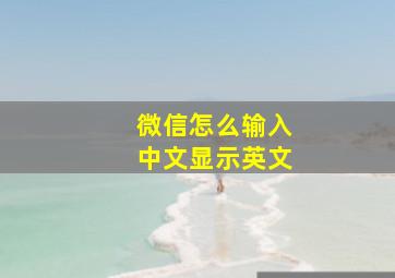 微信怎么输入中文显示英文