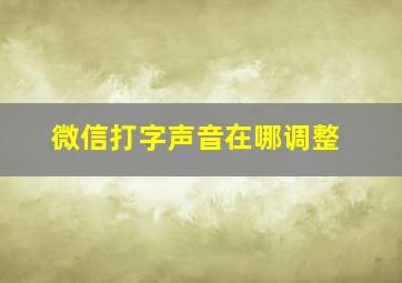 微信打字声音在哪调整