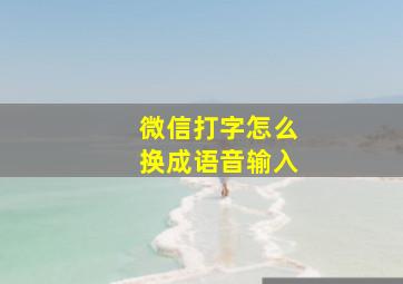 微信打字怎么换成语音输入