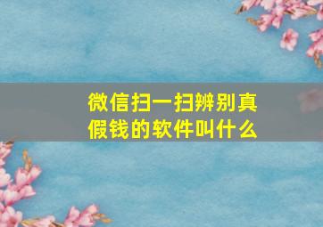 微信扫一扫辨别真假钱的软件叫什么