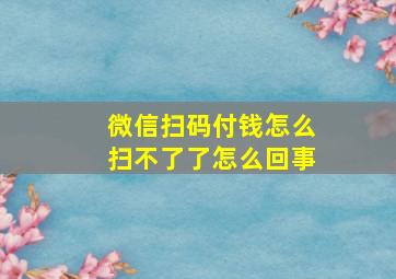 微信扫码付钱怎么扫不了了怎么回事