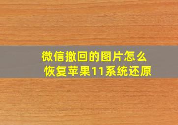 微信撤回的图片怎么恢复苹果11系统还原