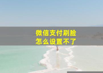 微信支付刷脸怎么设置不了