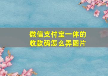 微信支付宝一体的收款码怎么弄图片