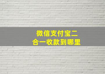 微信支付宝二合一收款到哪里