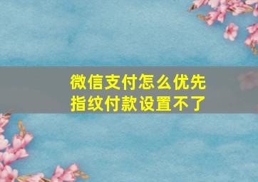 微信支付怎么优先指纹付款设置不了