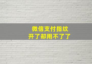 微信支付指纹开了却用不了了