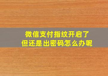 微信支付指纹开启了但还是出密码怎么办呢