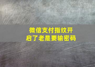 微信支付指纹开启了老是要输密码