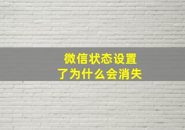 微信状态设置了为什么会消失