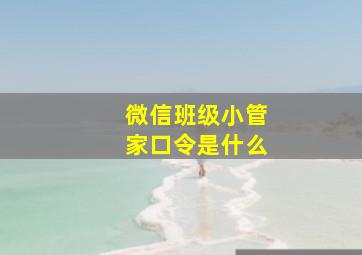 微信班级小管家口令是什么