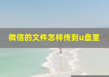 微信的文件怎样传到u盘里