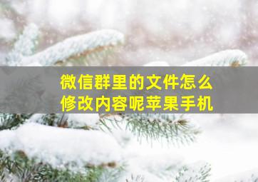 微信群里的文件怎么修改内容呢苹果手机