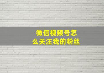 微信视频号怎么关注我的粉丝