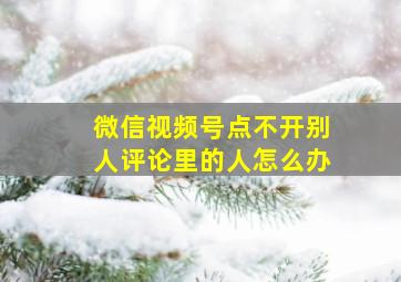 微信视频号点不开别人评论里的人怎么办