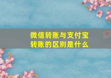 微信转账与支付宝转账的区别是什么