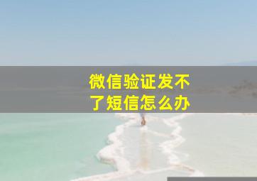 微信验证发不了短信怎么办