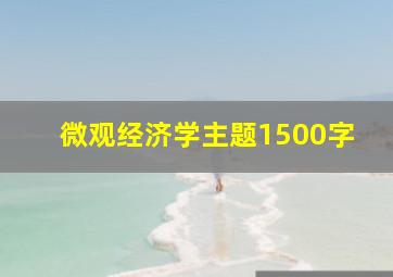 微观经济学主题1500字