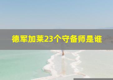 德军加莱23个守备师是谁