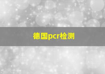 德国pcr检测